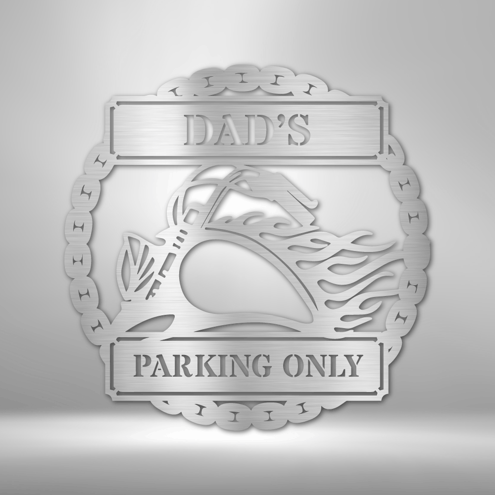 Hog Parking Plaque - Personalized Steel Sign - Throttle Society